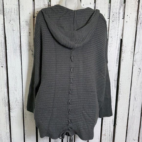 Rhapsody Cardigan Hoodie Sweater Open Front Womens Small Gray Grunge Goth Vibe - Picture 7 of 12